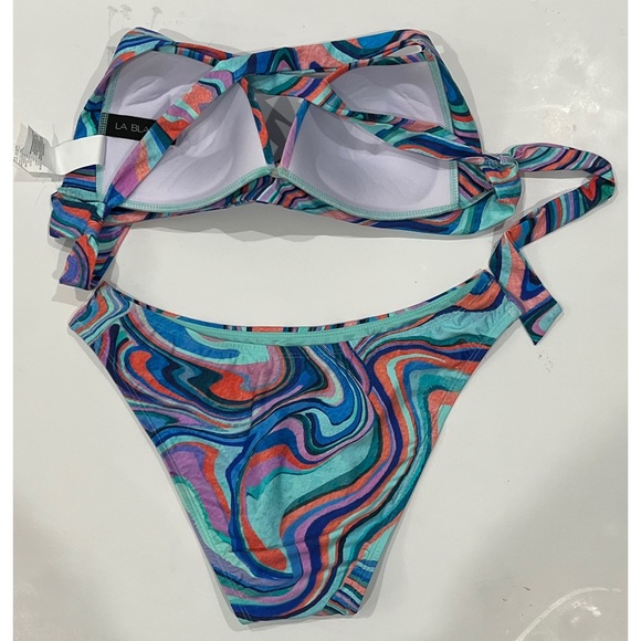 La Blanca Crystal Cove Twist Front Push-up Crossback Bikini Set - Picture 5 of 7